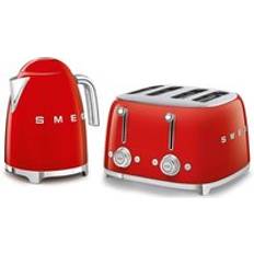 Red toaster and kettle Smeg TSF03 KLF03 4-Slice Toaster Kettle Set