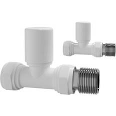 iBathUK Radiator Valves X2 Straight Heated Towel Rail