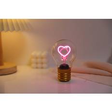 Bulb Light Heart Lamp 7x12 cm