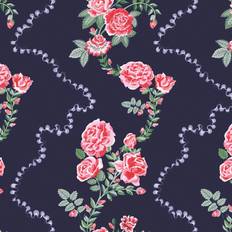 Rose Flutter Navy Wallpaper