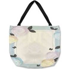Fabric Tote Bags Pastel Colour Flowers Tote Bat - Natural