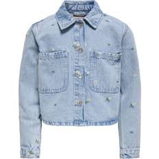 Only Kid's Cassie Denim Jacket - Light Blue Denim/Flower Embroidery (15349779)