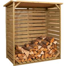 Firewood Shed Samuel Alexander Large Wooden Outdoor Garden Patio Log Store Shed 123cm x 115cm
