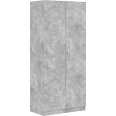 vidaXL Engineered Wood Concrete Grey Garderob 90x200cm