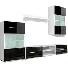 vidaXL 242573 Black/White TV Bench 240x195cm 4pcs