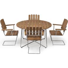 Grythyttan 9A+A2 - Oiled Oak/Hot-Dip Galvanized Matgrupp, 1 Bord inkl. 4 Stolar