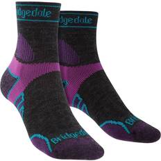 Bridgedale Women's Lightweight T2 Merino Sport 3/4 Crew Socks - Charcoal/Purple