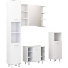 vidaXL Juego De Muebles De Baño 4 Pzas Madera De Ingeniería Blanco