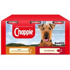 Chappie Adult Wet Dog Food Tins Chicken & Rice 6x412g