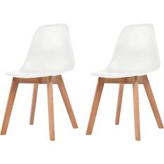vidaXL Plastic White Kitchen Chair 82cm 2pcs