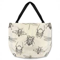 Fabric Tote Bags Beetle May Bug Bee And Dragonfly Tote Bat - Natural