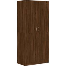 vidaXL Engineered Wood Brown Oak Wardrobe 90x200cm