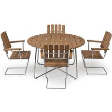 Grythyttan 9A+A2 - Teak/Hot-Dip Galvanized Matgrupp, 1 Bord inkl. 4 Stolar