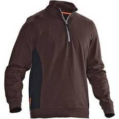 Jobman Half Zip Sweatshirt - Black/Brown