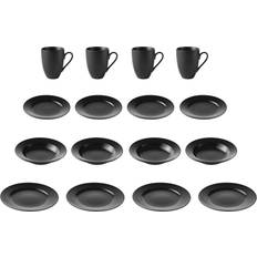 Sort Spisestel aida Groovy Black Spisestel 16stk