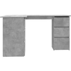 vidaXL Corner Concrete Grey Writing Desk 100x145cm