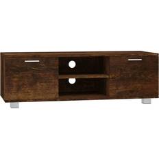 Sølv TV-borde vidaXL 342619 Smoked Oak TV-bord 120x35cm