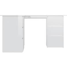 vidaXL Corner High Gloss White Skrivbord 100x145cm