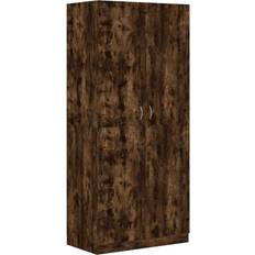 vidaXL Engineered Wood Smoked Oak Wardrobe 90x200cm