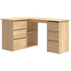 vidaXL Corner Sonoma Oak Skrivebord 100x145cm