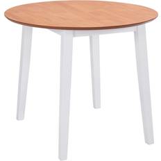 90.0 cm Matbord vidaXL MDF White/Natural Matbord 90cm