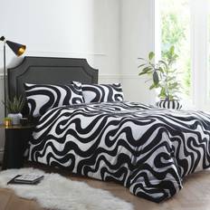 Homemaker Retro Bedding Set White Duvet Cover Black