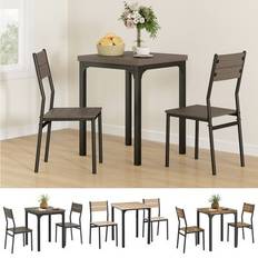 Homcom Grey Dining Sets Homcom Three-Piece Minimal Compact 3 pcs Dining Set