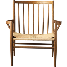 FDB Møbler J82 Smoked Oak/Natural Wicker Loungestol 82cm