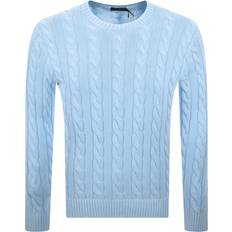 Polo Ralph Lauren Player Logo Cable Knit Sweater - Sky Blue