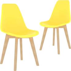 vidaXL 289116 Yellow Kitchen Chair 82cm 2pcs