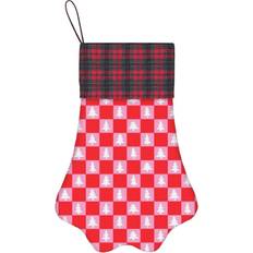 Pink Stockings Famgem Pink And Red Checkerboard Grid With White Stocking