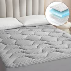 Eheyciga Memory Foam Topper 122x190x3 cm Grey Mattress Cover
