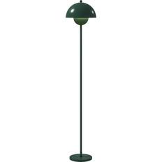 E27 sockel Homcom Modern Curve Grön Stål E27 Sockel Golvlampa