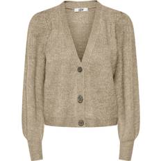 JDY Drea Knitted Cardigan - White/Simply Taupe