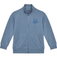 United Colors of Benetton Pure Cotton Sweatshirt with Zipper - Light Blue (3J68C501B_11W)