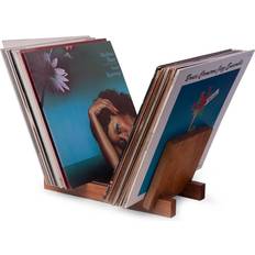 CD & Vinyl Storage Bey-Berk Axel Vinyl Record Storage Holder Brown