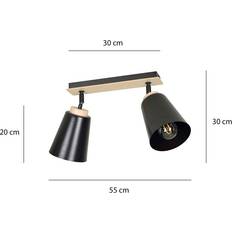 Atlas Lamper Atlas 2 Sort Loftslampe E27 230V 15W Loftplafond
