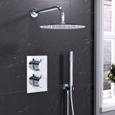 2 Dial 2 Way Round Thermostatic Shower Mixer Set