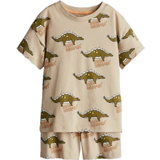 Night Garments Children's Clothing H&M Printed Jersey Pyjamas - Beige/Dino Dreamin (1271570002)