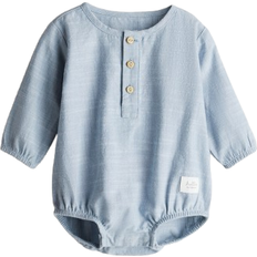 H&M Cotton Muslin Romper Suit - Light Blue (1266653002)