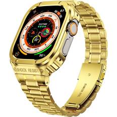 Metal Integrated Watch Protective Case Apple Watch Series 8 7 45mm Gold