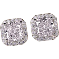 Shein 1 Pair Elegant Pink Cubic Zirconia Stud Earrings For Women For Wedding Engagement Anniversary Party Jewelry Valentine's Day Gift
