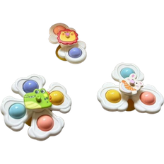 3 Pcs Suction Cup Spinner Toys, Baby Toy,Baby Essentials, Spinning Toys For Toddlers 1-3,Baby Toys,Bath Toys Sensory Toys Early Education Toys Bathtub Toy Dining Chairs Toys, Birthday Gifts For Baby Boy Girl , Suitable For Daily Use Of Babies