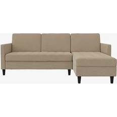 Brun chaiselong sofa Dorel Home Chaise Presley Cappuccino Sofa 213cm 3 personers