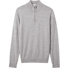 Reiss Blackhall Merino Wool Half Zip Jumper - Soft Grey Mouline
