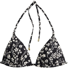 H&M Push-Up Triangle Bikini Top - Black/White Floral