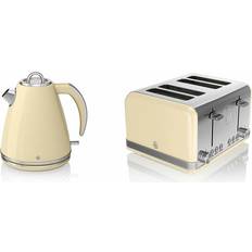 Toasters Swan Retro Cream 1.5 Litre Jug Kettle Set