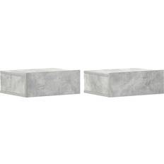 vidaXL 800315 Concrete Gray Bedside Table 30x40cm 2pcs