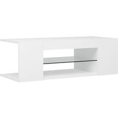 vidaXL Cabinet Led Light White TV Bench 90x30cm
