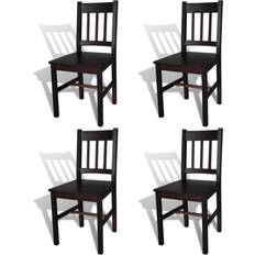 Pines Chairs vidaXL 241517 Dark Brown Kitchen Chair 86cm 4pcs